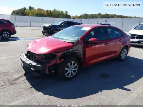 2021 Toyota Corolla Le VIN 5YFEPMAE8MP204639 фото 3