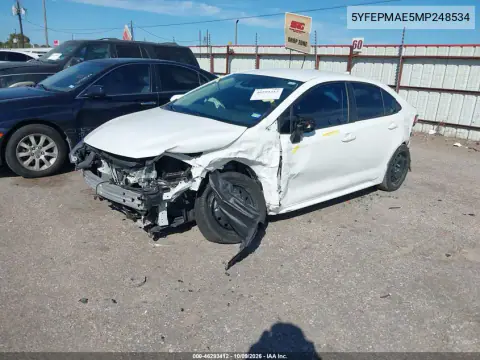 2021 Toyota Corolla Le VIN 5YFEPMAE5MP248534 фото 2