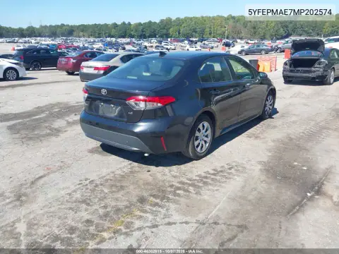 2021 Toyota Corolla Le VIN 5YFEPMAE7MP202574 фото 5