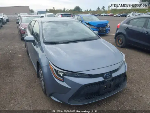 2022 Toyota Corolla VIN JTDBAMDE9N3000166 фото 2