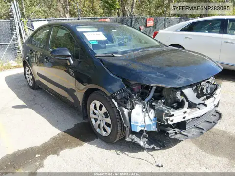 2022 Toyota Corolla Le VIN 5YFEPMAE6NP383085 фото 2
