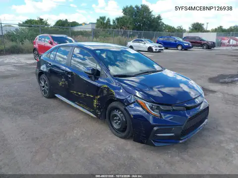 2022 Toyota Corolla Se VIN 5YFS4MCE8NP126938 фото 2