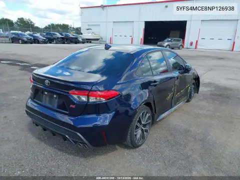 2022 Toyota Corolla Se VIN 5YFS4MCE8NP126938 фото 5