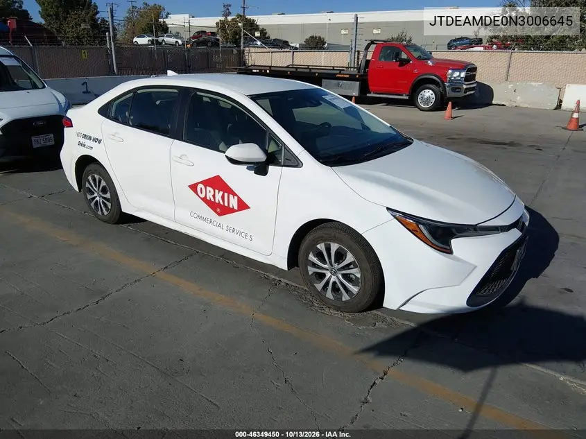 JTDEAMDE0N3006645 — 2022 Toyota Corolla, фото 2 с аукциона IAAI, Естественный износ
