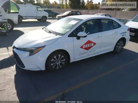 JTDEAMDE0N3006645 — 2022 Toyota Corolla, фото 3 с аукциона IAAI, Естественный износ