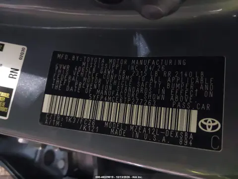 2026 Toyota Corolla Se VIN 5YFP4MCE6TP277263 фото 10