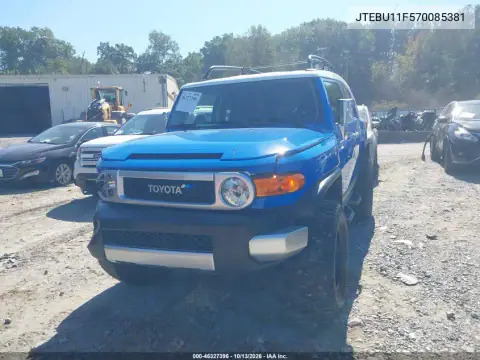 2007 Toyota Fj Cruiser VIN JTEBU11F570085381 фото 3