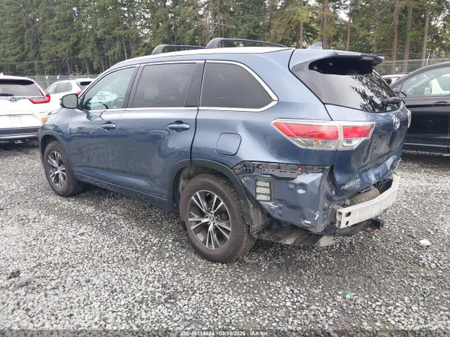 5TDJKRFH6GS271734 — 2016 Toyota Highlander XLE V6, фото 3 с аукциона IAAI 30.09.2026, Задняя часть