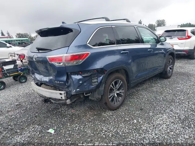 5TDJKRFH6GS271734 — 2016 Toyota Highlander XLE V6, фото 4 с аукциона IAAI 30.09.2026, Задняя часть