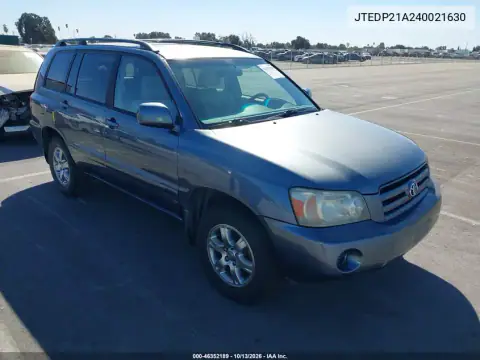 JTEDP21A240021630 — 2004 Toyota Highlander, Естественный износ, фото до ремонта