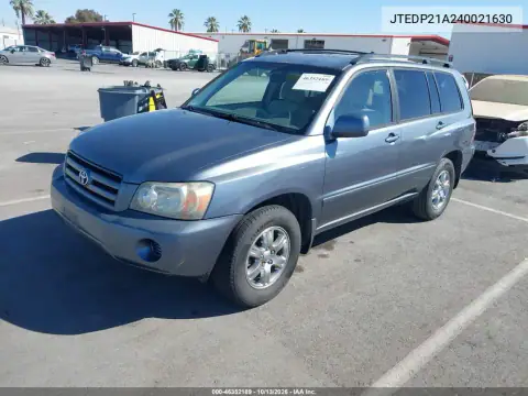 JTEDP21A240021630 — 2004 Toyota Highlander, фото 2 с аукциона IAAI, Естественный износ