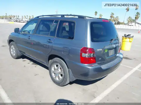 JTEDP21A240021630 — 2004 Toyota Highlander, фото 3 с аукциона IAAI, Естественный износ