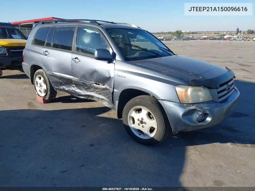 2005 Toyota Highlander Limited V6 VIN JTEEP21A150096616 фото 1