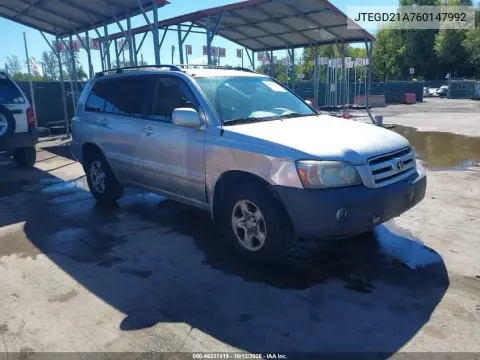 JTEGD21A760147992 — 2006 Toyota Highlander, Правая сторона, фото до ремонта