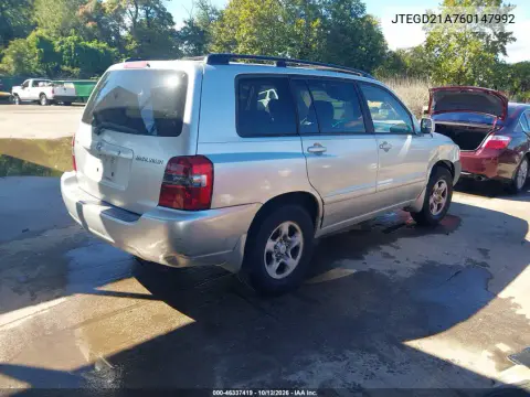 2006 Toyota Highlander VIN JTEGD21A760147992 фото 5