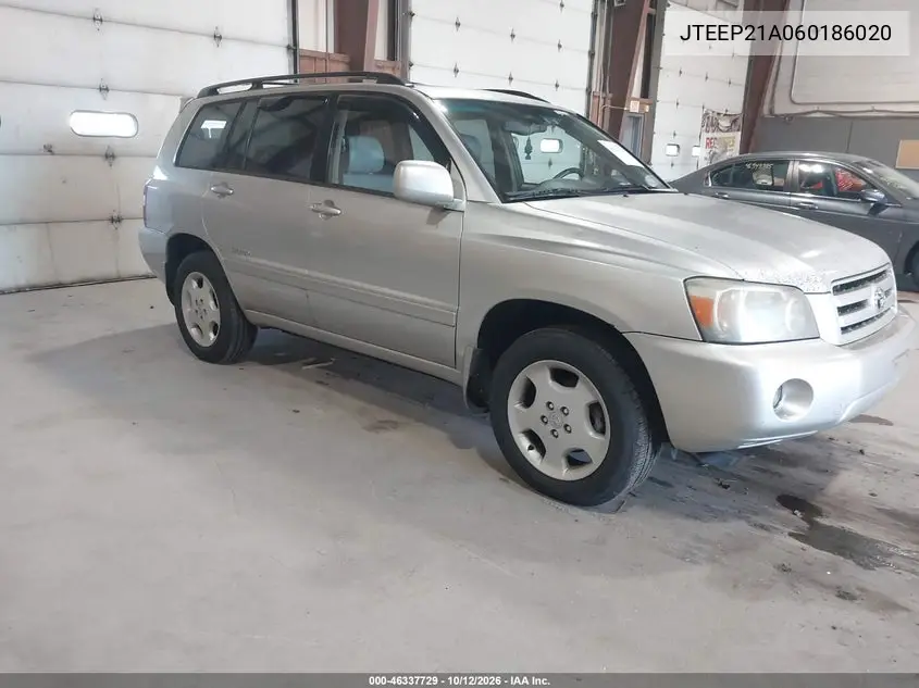 JTEEP21A060186020 — 2006 Toyota Highlander, фото 2 с аукциона IAAI 16.10.2026, Естественный износ