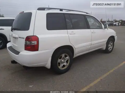 JTEGD21A960151591 — 2006 Toyota Highlander, фото 4 с аукциона IAAI, Естественный износ
