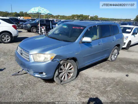 2008 Toyota Highlander Hybrid Limited VIN JTEEW44A082011137 фото 3
