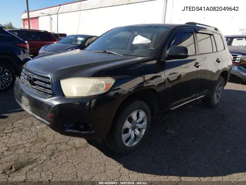 2008 Toyota Highlander VIN JTEDS41A082049642 фото 2