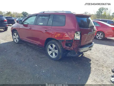 2008 Toyota Highlander Sport VIN JTEES43A982063766 фото 4