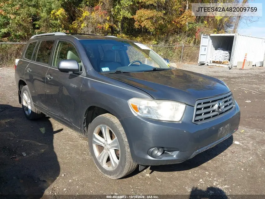 JTEES42A482009759 — 2008 Toyota Highlander, фото 2 с аукциона IAAI 16.10.2026, Естественный износ