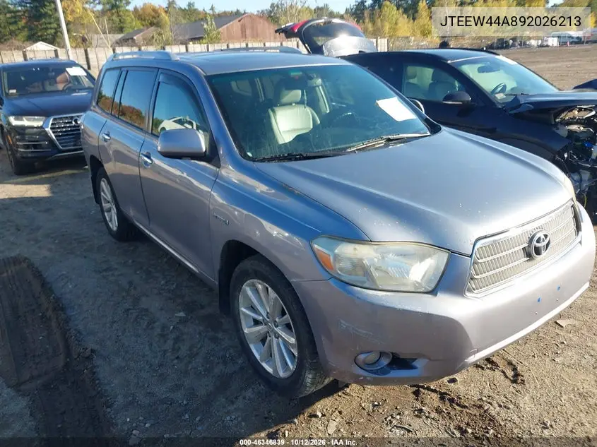 2009 Toyota Highlander Hybrid Limited VIN JTEEW44A892026213 фото 1