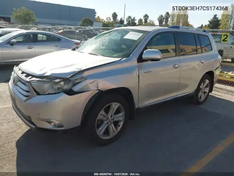 2012 Toyota Highlander Limited V6 VIN 5TDDK3EH7CS174368 фото 3