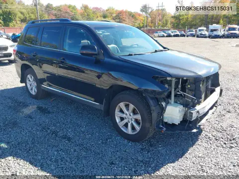 5TDBK3EH8CS115031 — 2012 Toyota Highlander, Передняя часть, фото до ремонта