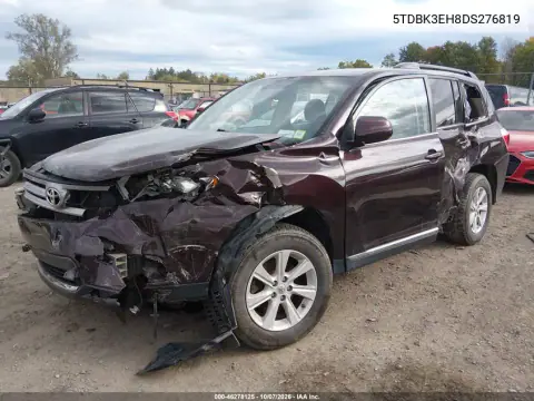 2013 Toyota Highlander Se V6 VIN 5TDBK3EH8DS276819 фото 2
