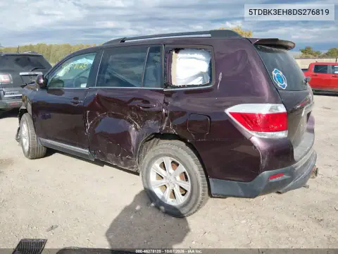 2013 Toyota Highlander Se V6 VIN 5TDBK3EH8DS276819 фото 3