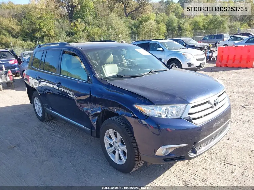 2013 Toyota Highlander Se V6 VIN 5TDBK3EH8DS253735 фото 2