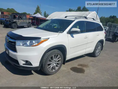 2014 Toyota Highlander Xle VIN 5TDJKRFH3ES024877 фото 3