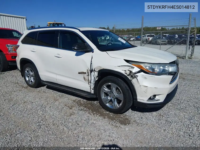 5TDYKRFH4ES014812 — 2014 Toyota Highlander, фото 2 с аукциона IAAI, Боковая часть