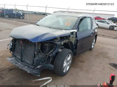 5TDDKRFH4ES012122 — 2014 Toyota Highlander, фото 3 с аукциона IAAI, Передняя часть
