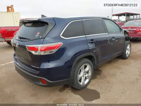 5TDDKRFH4ES012122 — 2014 Toyota Highlander, фото 5 с аукциона IAAI, Передняя часть