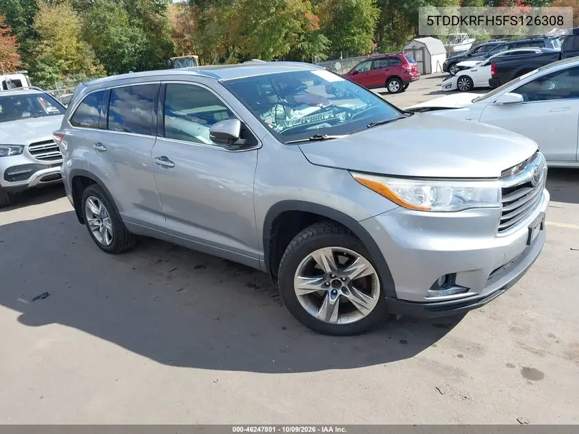2015 Toyota Highlander Limited V6 VIN 5TDDKRFH5FS126308 фото 2