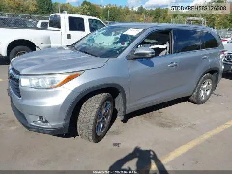 2015 Toyota Highlander Limited V6 VIN 5TDDKRFH5FS126308 фото 3