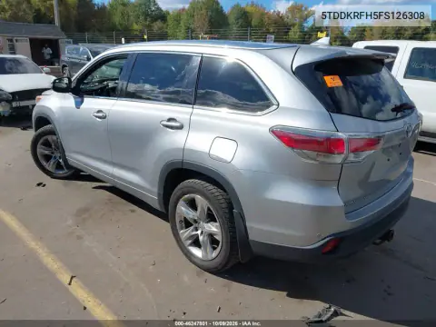 2015 Toyota Highlander Limited V6 VIN 5TDDKRFH5FS126308 фото 4
