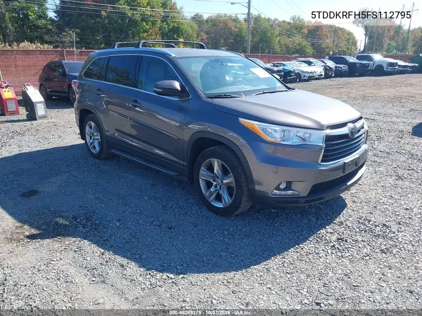 2015 Toyota Highlander Limited Platinum V6 VIN 5TDDKRFH5FS112795 фото 2
