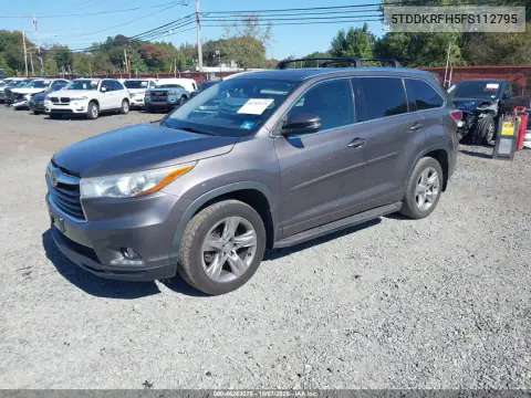 2015 Toyota Highlander Limited Platinum V6 VIN 5TDDKRFH5FS112795 фото 3