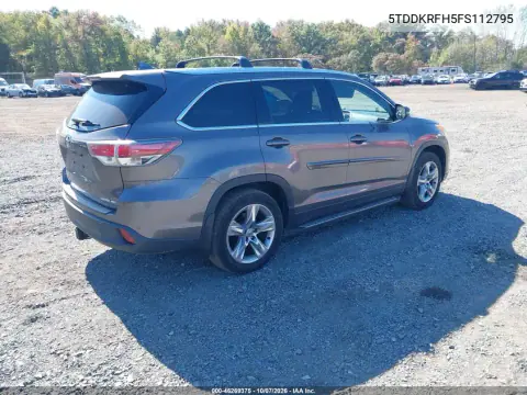 2015 Toyota Highlander Limited Platinum V6 VIN 5TDDKRFH5FS112795 фото 5