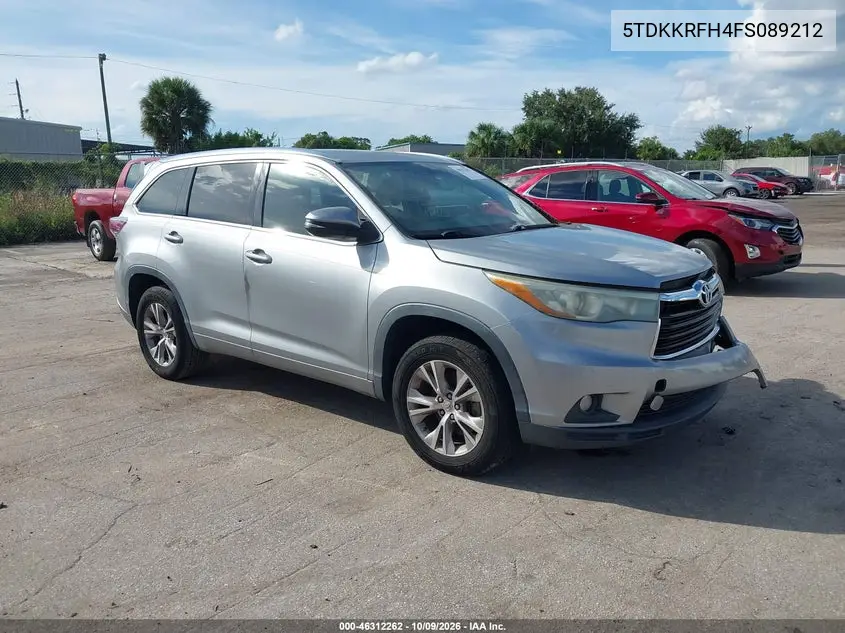 2015 Toyota Highlander Xle V6 VIN 5TDKKRFH4FS089212 фото 2