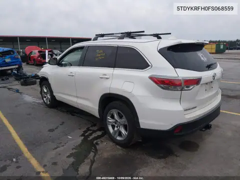 2015 Toyota Highlander Limited V6 VIN 5TDYKRFH0FS068559 фото 4