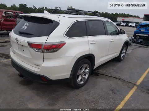 2015 Toyota Highlander Limited V6 VIN 5TDYKRFH0FS068559 фото 5