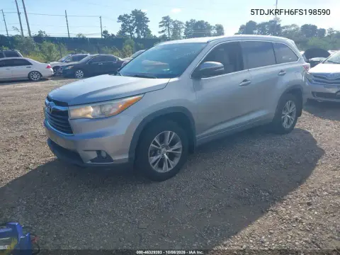 2015 Toyota Highlander Xle V6 VIN 5TDJKRFH6FS198590 фото 2