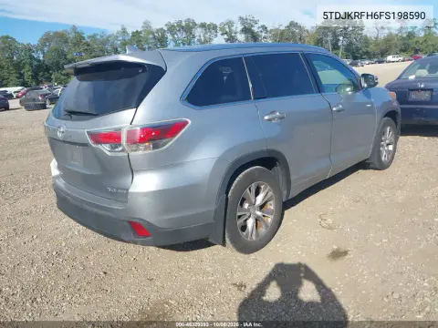 2015 Toyota Highlander Xle V6 VIN 5TDJKRFH6FS198590 фото 4