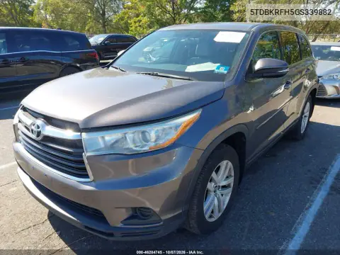2016 Toyota Highlander Le V6 VIN 5TDBKRFH5GS339882 фото 3