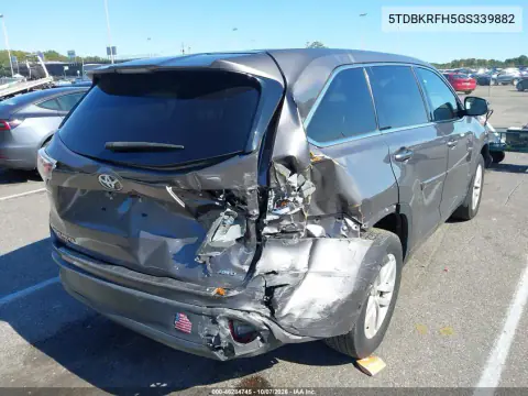 2016 Toyota Highlander Le V6 VIN 5TDBKRFH5GS339882 фото 5
