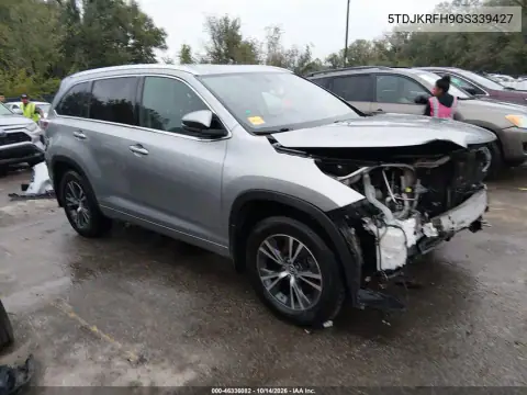 5TDJKRFH9GS339427 — 2016 Toyota Highlander, Передняя часть, фото до ремонта