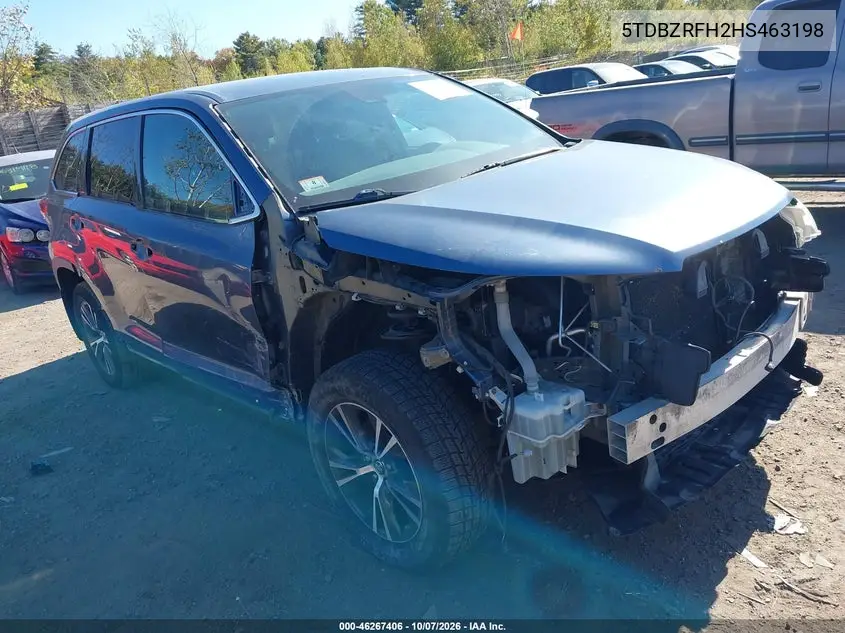 2017 Toyota Highlander Le VIN 5TDBZRFH2HS463198 фото 2
